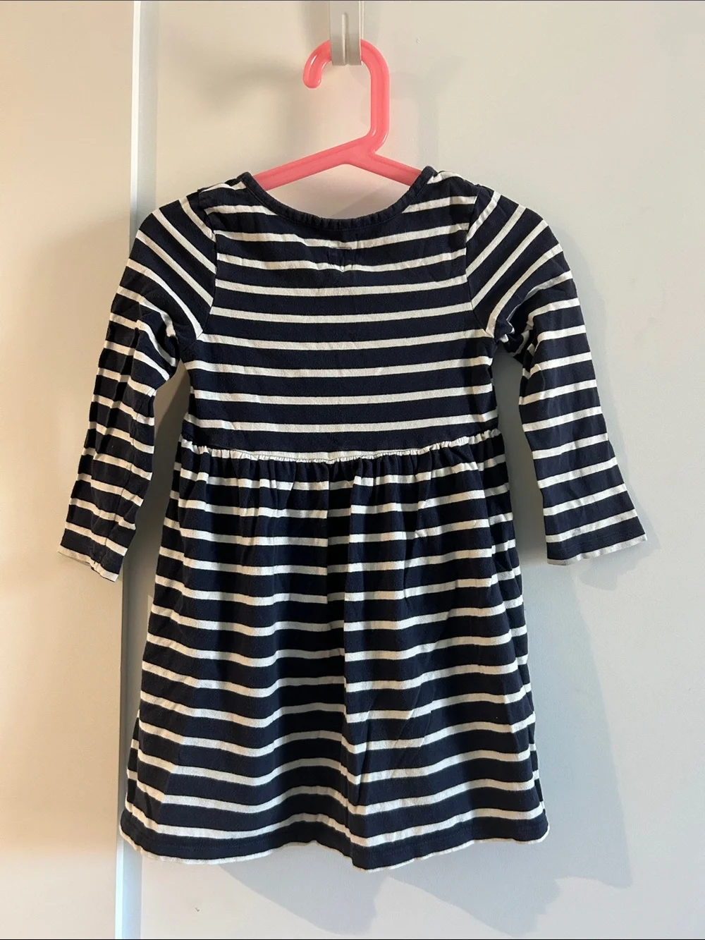 GAP Navy and White Striped Long-Sleeve Girls Dress